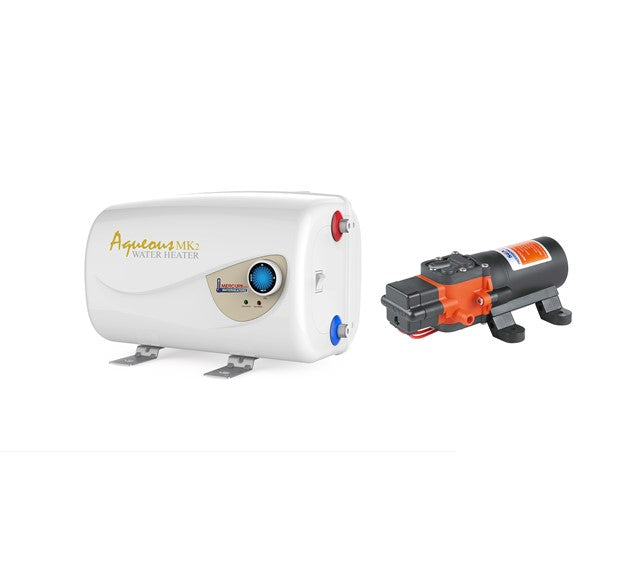 Aqueous MK2 Water Heater (10L 240v) +(4L 12v) 70PSI Pressure Pump SEAF –  Aus J
