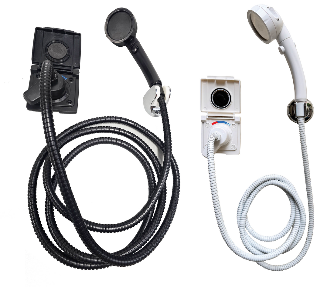 New waterwise and user-friendly EZY RV exterior shower sets dress up to suit their markets