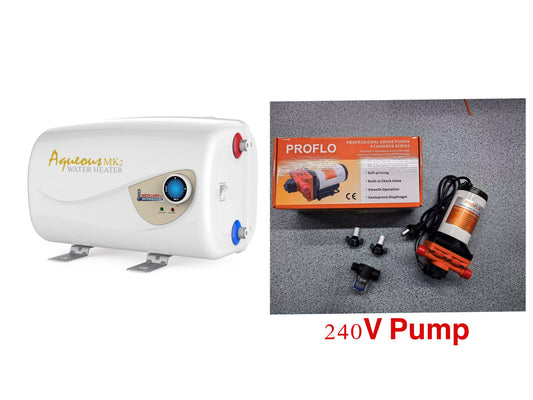 Aqueous MK2 Water Heater (10L 240v) + Pressure Pump 240V