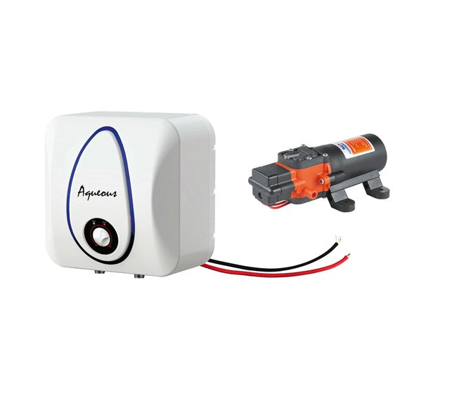 Aqueous Water Heater (6L 12v) + (4L 12v) 70PSI Pressure Pump SEAFLO 21 Series